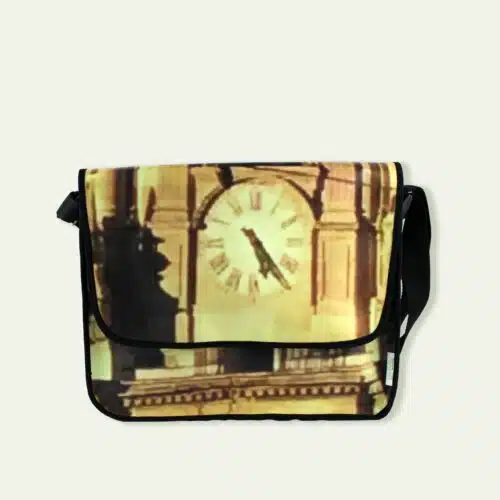 Bandolera horizontal, lona publicitaria reciclada - RELOJ