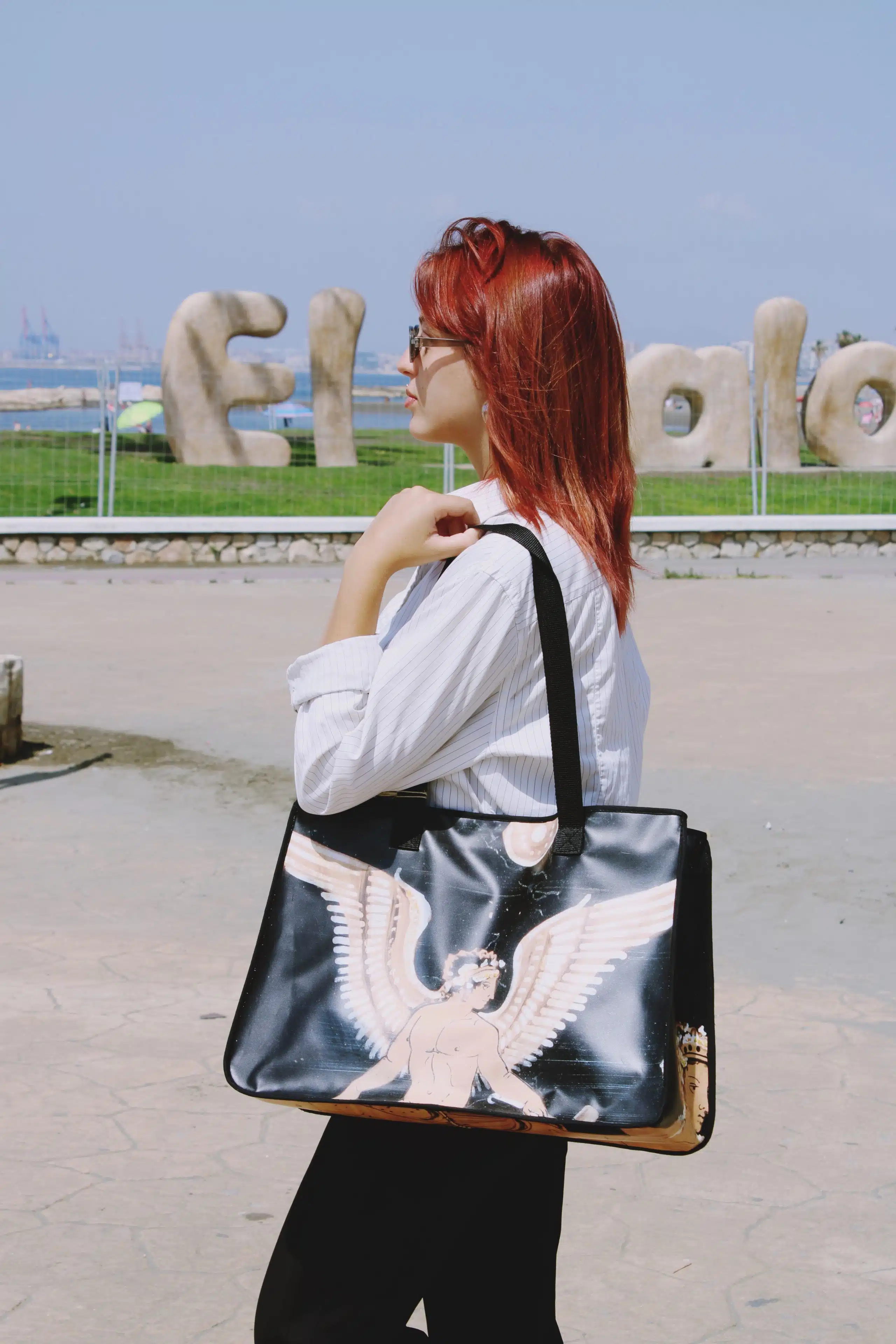Shopper tote bag, lona publicitaria reciclada - ÁNGEL