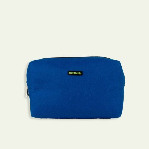 Neceser grande de moqueta reciclada azul